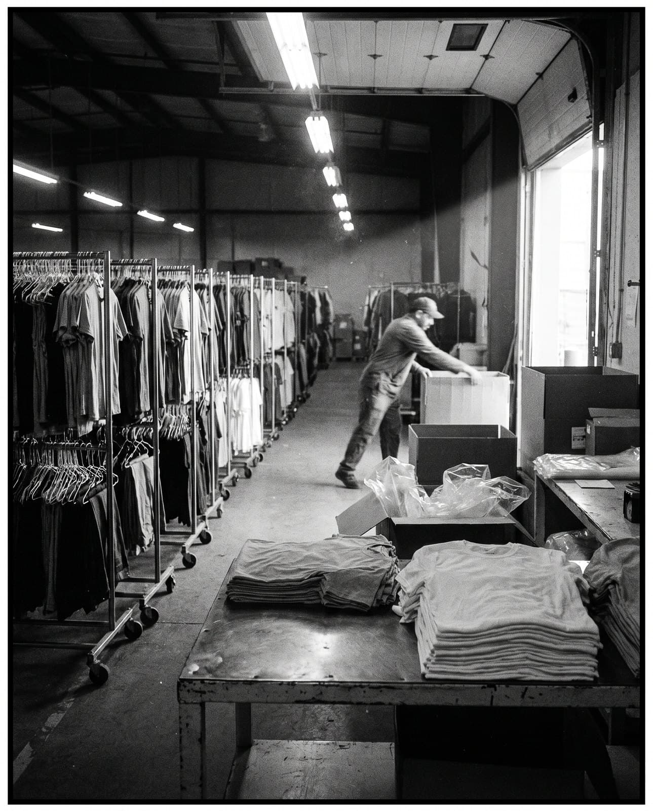 Documentary frame from the Factory Twenty One floor, standing in for a print & packaging project.