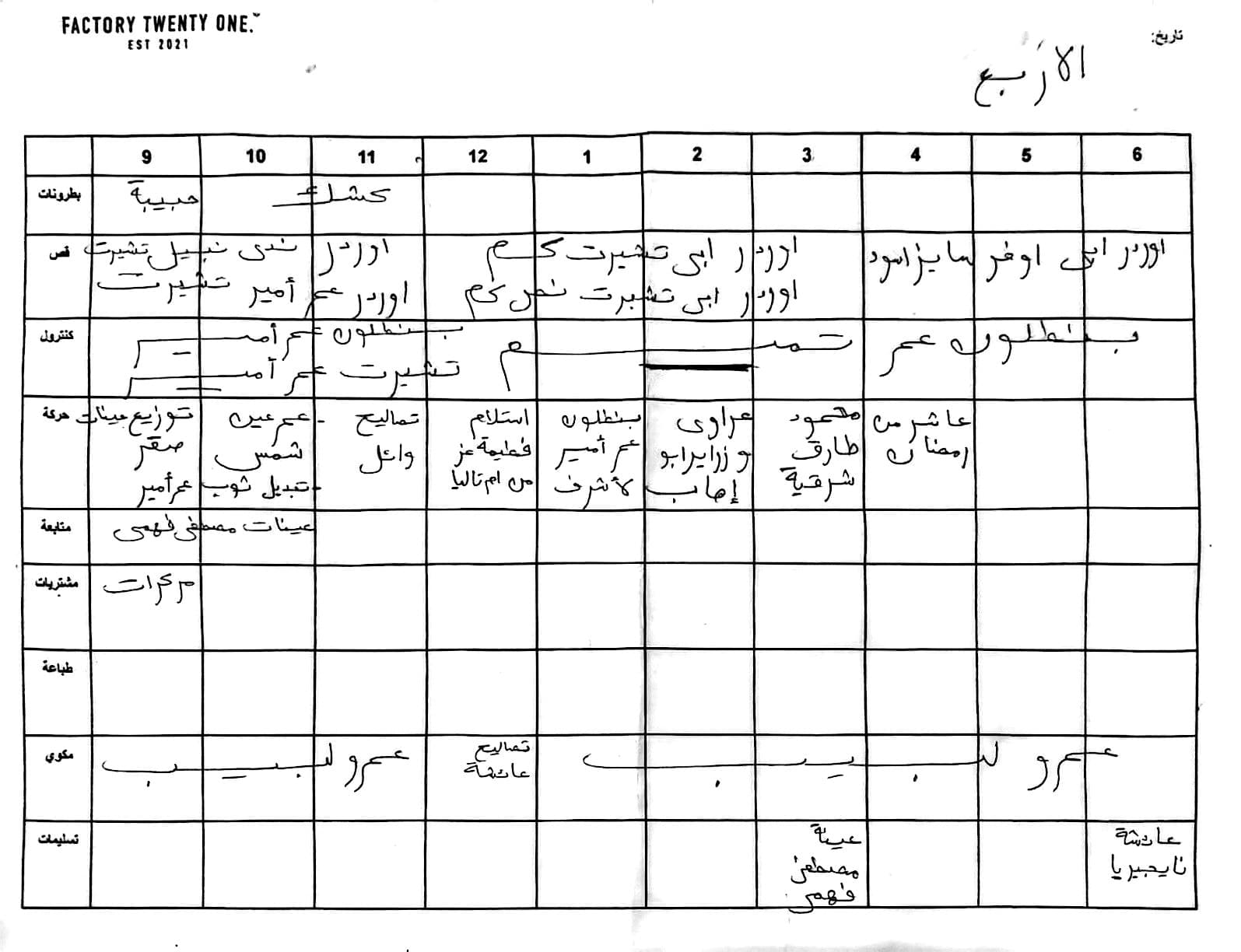 A garment moving through the Factory Twenty One production line in Cairo.